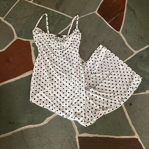 Pretty little things-White Strappy Cowl Mesh Polka Dot Maxi Dress Size 8